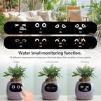 Smart Pet Planter, Smart Plant Pot, With Artificial Intelligence, Time Weather Display, And Multiple Expressions Animation,Lovely Plant Companion, For Desktop Decoration, Gifts,Plant-Free (White)
