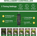 Grow Lights for Indoor Plants, 48 LEDs Full Spectrum Plant Light for Indoor Plants, Height Adjustable Growing Lamp with Base, 3 Optional Spectrums, Auto Timer 3/9/12Hrs, 10 Brightness, 2 Pack