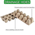 240 Cells Seed Starter Tray 24 Packs Biodegradable Peat Pots Germination Trays Organic Seed Starting Trays kit with 24 Labels 2 Transplant Tools