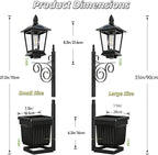 Solar Pathway Lights with Planter, 2-in-1 Outdoor Solar Lamp Post Light with Planter and Artificial Flowers, 27/35inch Outdoor Planters with Lights for Lawn, Patio, Yard & Pathway Decor (35in(Large)