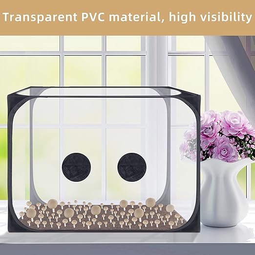 Watayo 35.5 x 23.5 x 23.5 Inch Mushroom Still Air Box- Pop up Mushroom Grow Tent Kit- Collapsible Mushroom Planting BagTent- Mushroom Growing Container for Horticulture Supplies