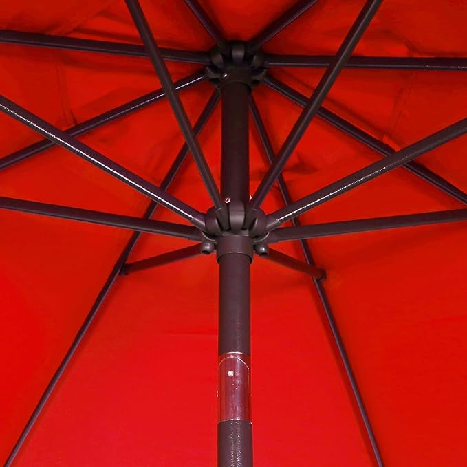 Blissun 9' Outdoor Patio Umbrella, Outdoor Table Umbrella, Yard Umbrella, Market Umbrella with 8 Sturdy Ribs, Push Button Tilt and Crank
