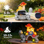 Solar Garden Turtle Statue Outdoor with 8 LED Lights, Shatter-Resistant Resin Tortoise Ornament for Yard Patio Lawn Balcony, Birthday Mother' s Day Gifts for Women Mom Grandma