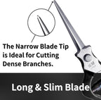 Professional Bonsai Trimming Scissors 7" [Extra Pointed Tips] Made in JAPAN, Plant Trimming Shears, Hand Forged Japanese Carbon Steel Blade, Spring Loaded Handle, Black