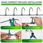 360° Adjustable Drip Irrigation System 100FT,5/16" Garden Watering Kit with 16 Copper Nozzles,82Pcs Drip Irrigation Kit，Automatic Misting Sprinkler System for,Raised Bed, Patio, Lawn & Yard Care