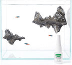 Fish Tank Decorations Resin Floating Rockery, Aquarium Decor Ornaments Mountain with White Cover Like Snow