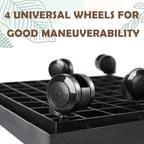 19.7 Inch Square Rolling Plant Caddy Saucer with Wheels, Heavy Duty Wheeled Planter Stand for Potted Plant, Coaster Roller Base Tray with Casters, Flower Pot Dolly Holder for Indoor Outdoor