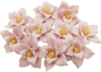 10 PCS 3D Flower Ceramic Tiles,1.6" Handmade Procelain Ceramic Flowers for Artwork,Fish Tank,Vases,Living Room, Dining Table,Office, Home Floral Decor (Double-Flowered Pink)