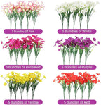 Artificial Flowers 30 Bundles Outdoor UV Resistant Fake Daisy Flowers Faux Plastic Plants Garden Porch Window Box Porch Farmhouse Hanging Decor(Mix Six Colors)