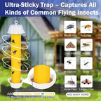 Sticky Fly Traps Indoors & Outdoor 4pk, Fly Stick Catcher Strips for Gnats, House Flying Insect, Super Sticky Hanging Fly Trap Paper Tape Indoor Outdoor