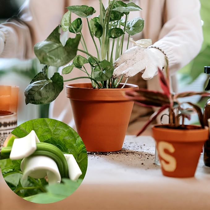 Booge 40 Pcs Low Stress Training Clips, 90 Degrees Plant Trainer Bud Plant Bender Plant Training Clips Bud Bender for Plant Gardening - White and Green