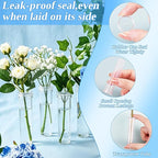 STEFORD 30 Pack Flower Water Tubes with Caps, 2.8 Inch Leak-Proof Plastic Clear Reusable Floral Water Tube for Fresh Flowers Single Stem Rose Arrangement Bouquet Accessories