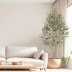 FEELEAD 8ft Artificial Olive Tree – Large Faux Olive Plant Indoor with Pot, Lifelike Olive Trees Artificial Indoor, Tall Fake Olive Tree for Living Room Decor