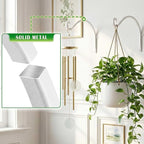Lifyzoon Hanging Plant Brackets Outdoor: 50lbs Weight Capacity - Hanging Plant Hangers Wall Hooks 2 Packs, 12-Inch Wall Mount Brackets for Bird Feeder, Flower Baskets, White