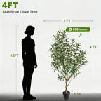 Small Artificial Olive Tree Faux Trees Indoor Outdoor Realistic Floor Plant Fake Plants for House Modern Home Living Room Master Bedroom Office Front Porch Decor Outside Patio para decoracion