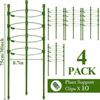 Legigo 4 Packs 30inch Plant Support Cages with 3 Adjustable Support Rings- Small Tomato Cage for Pots Plant Holder for Home Garden Balcony for Orchids, Tomato, Vegetables, Flowers, Climbing Plants