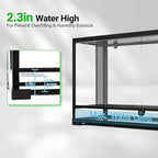 REPTI ZOO 50 Gallon Reptile Glass Tank Terrarium 2 in 1 Side Meshes and Side Glasses Double Hinge Door with Screen Ventilation Tempered Glass 36" x 18" x 17.75"