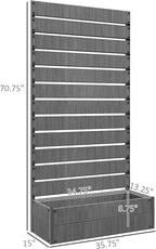 Outsunny Raised Garden Bed with Trellis for Climbing Plants, Planter Box with Self Draining Gap, Freestanding Trellis Planter for Outdoor, Patio, Deck, 35.75" x 15" x 70.75", Dark Gray