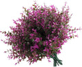 RECUTMS 12 Bundles Artificial Flowers Outdoor Faux Plastic Plants Artificial Eucalyptus UV Resistant Fake Plants Greenery Stems for Outside Spring Garden Porch Wedding Party Fireplace Décor(Fuchsia)