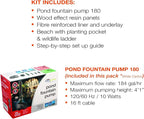Aquagarden No Dig Nature Pool, Complete Water Feature Kit, Attract Birds and Wildlife to Your Yard, Includes Pond Structure, Liner, Fountain Pump, Nature Ladder, Planting Pocket