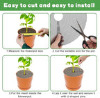 Plant Guards From Cats 8 Pack 11.8 Inch Cuttable Plant Pot Grids with 8 U Pins, Soil Covers to Stop Cat Digging, Keep Indoor Pots Clean, Round Planter Protectors for Homes with Kids and Pets