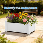 Elevated Resin Planter Box with Precision Drainage Raised Garden Bed for Vegetables, Herbs, and Flowers Ideal for Urban Patios, Balconies, and Yards