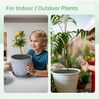 4 Pcs Flower Pot Cover, 11.8 in & 20.8 in Plant Pot Grid with Stakes, Cuttable Abs Plant Protectors, Pet Digging Deterrent for Indoor & Outdoor Plants
