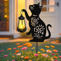 ZFNN Mothers Day Gifts, Solar Garden Lights Decor Cat Statues, Outdoor Metal Lantern, Waterproof Solar Lights for Yard Patio Lawn Pathway Art Decoration, Gardening Gifts for Women Mom Cat Lovers