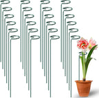 Fabulas 24 Pack Plant Support Stakes, 16 Inch Metal Garden Plant Stakes Single Stem Support Rings for Indoor Outdoor Amaryllis, Flowers Orchid, Lily, Peony, Rose, Tomato, Monstera, Narcissus