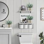 3 Pack Eucalyptus Fake Plants in Pot, Artificial Plants Indoor Greenery Small Faux Plants for Bathroom Shelf Room Desk Home Office Coffee Table Farmhouse Decor