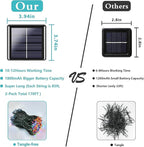4 Pack Solar String Lights for Outside, 170 FT Total 480 LED Solar Chrismas Lights Outdoor with 8 Modes & Memory Function, Waterproof Twinkle Light for Xmas Tree Yard Party Decorations (Multicolor)