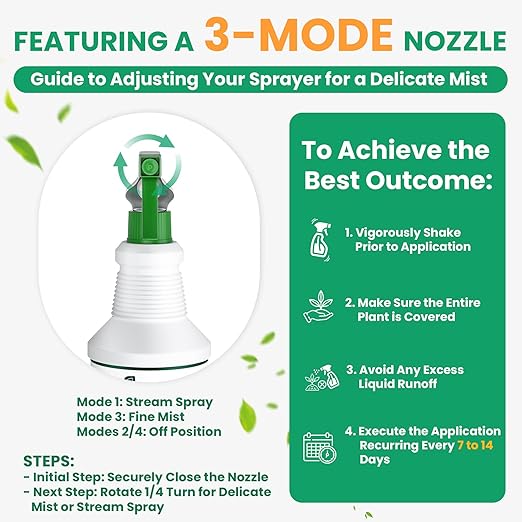 Neem Oil Spray for Plants with Peppermint Oil, Easy Ready to Use Natural Plant Wash and Foliage Care for Indoor and Outdoor Plants, Gardens, Houseplants & Vegetables, 16 oz