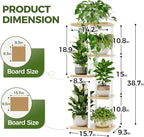 Bamworld Corner Plant Stand Indoor 5 Tier white Plant Shelf for Multiple Plants, Tiered Flower Pot Stands for Patio Garden Balcony Living Room Bedroom, White