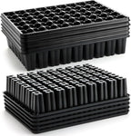 RooTrimmer 54 Cell Seed Starter Trays, 2.8" Deep Plug Flat Tray,10 Pieces Big Holes Germination Tray, Thick Durable Seedling Plastic Nursery Reusable Trays (11.14inch ×14.6 inch, 10-Pack)