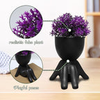 Zerzsy Fake Plants Mini Artificial Greenery Potted Plant for Home Decor Indoor Office Small Fake Plants Decor Cute Faux Succulent Desk Decoration for Office - Set of 1