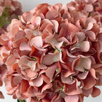 ZYTUYO 5 Pcs Orange Coffee Silk Hydrangeas Artificial Flower Boho Dried Touch 20'' Faux Hydrangeas for Indoor Home Decor Kitchen Living Room Outdoor Porch Wedding Flower Arrangement