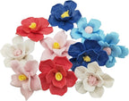 BTMIEY 10 PCS 3D Flower Ceramic Tiles,1.6" Handmade Procelain Ceramic Flowers for Artwork,Fish Tank,Vases,Living Room, Dining Table,Office, Home Floral Decor (Double-Flowered Mix Color)