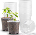 RooTrimmer 3.5" Clear Seeding Pots 100-Pack Round for Seeds Starter Pots, Seeds Germination Transparent Nursery Pots with Drainage Holes (100PCS)
