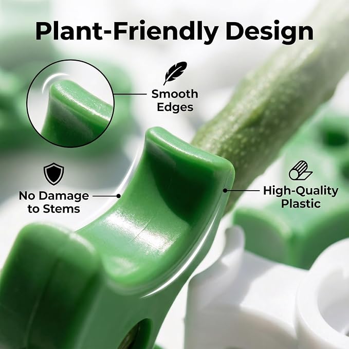 40 Pcs Low Stress Training Clips, Plant Training Clips, 90 Degrees Bud Trainer Clip Bud Bender for Plant Gardening (20 White+20 Green)