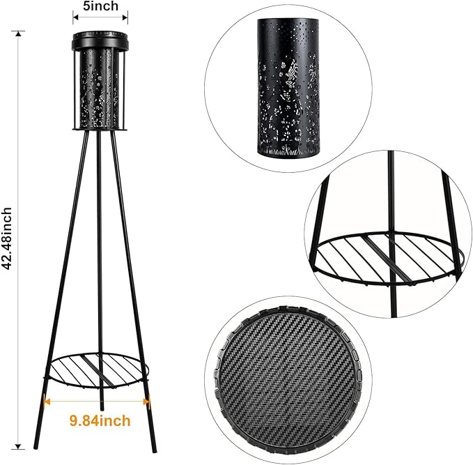 Outdoor Solar Floor Lamps RGB Color-Changing Hummingbird Projection Metal Plant-Stand Garden Light,42.5" Waterproof Decorative Solar Lamp for Patio,Deck,Yard,Porch,Path,2 Pack