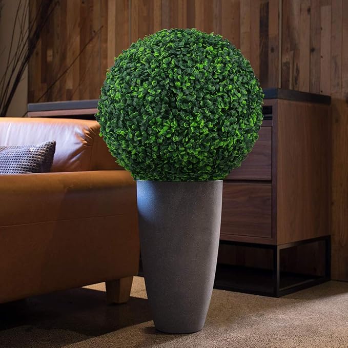 Sunnyglade 2 PCS 19.7 inch 4 Layers Artificial Plant Topiary Ball Faux Boxwood Decorative Balls for Backyard, Balcony,Garden, Wedding and Home Décor (19.7 inch)