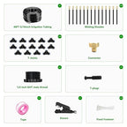 40FT Drip Irrigation System for Garden – Automatic Watering Kit with Solid Brass Metal Connectors, 360° Bendable Tubing & 14 Adjustable Nozzles for Greenhouse, Lawn, Yard & Plants