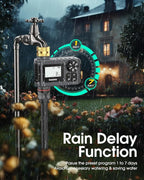 2-Packs Water Timer for Outdoor Garden Hose, Hose Timer with Rain Delay/Manual Mode, Automatic Drip Irrigation Controller System for Lawn Yard Garden Watering