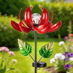 AIINY Solar Lights Outdoor Garden Decor, Solar Wind Spinner Yard Decorations Gifts for Outside, Lotus Windmill Pathway with LED Cracked Crystal Ball Waterproof Flower Sculpture for Patio Lawn