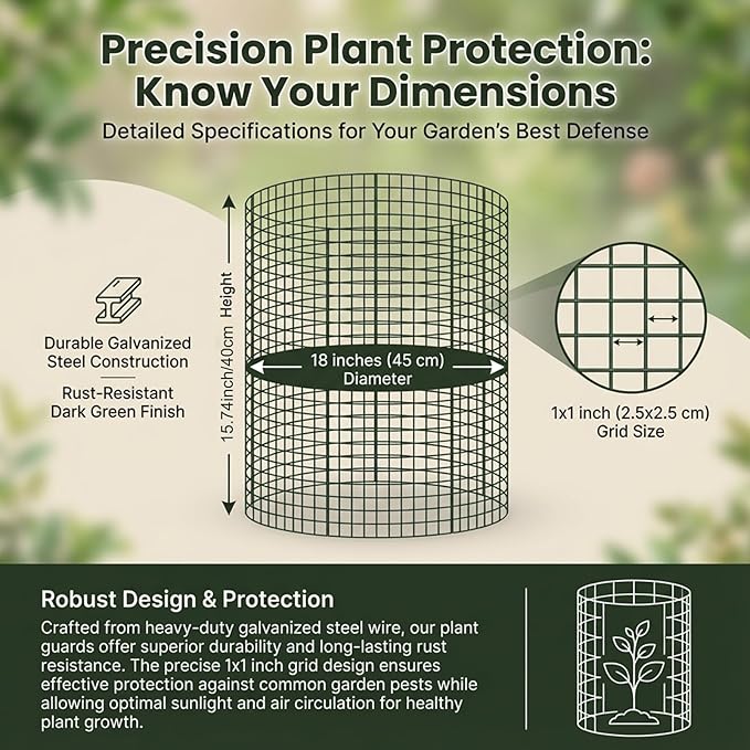 9 Pack Plant Protectors from Animals, 11.8 x 15.7 Inch Metal Plant Cages, Garden Cage to Keep Animals Out, Wire Plant Protectors for Rabbit Chicken Squirrel