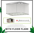 Aoxun 9.4x7.3x6.5 FT Outdoor Metal Storage Shed with Lockable Door- Ideal for Tools, Garden Equipment & Bikes, Includes Base, Perfect for Patio Placement