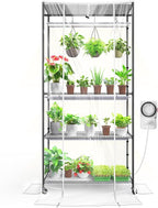 Barrina CX3Z Indoor Greenhouse with Grow Light, Full Spectrum 3FT 108W Plant Growing Lamp, 4-Tier Metal Plant Stand with Zippered EVA Cover, Wheels & Timer, 35.4"x13.8"x70.9"