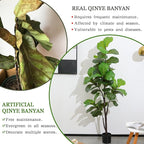 Artificial Fiddle Leaf Fig Tree 6ft, Large Faux Plant Fake Ficus lyrata Silk Trees with Pot for Indoor Outdoor House Living Room Office Home Decor