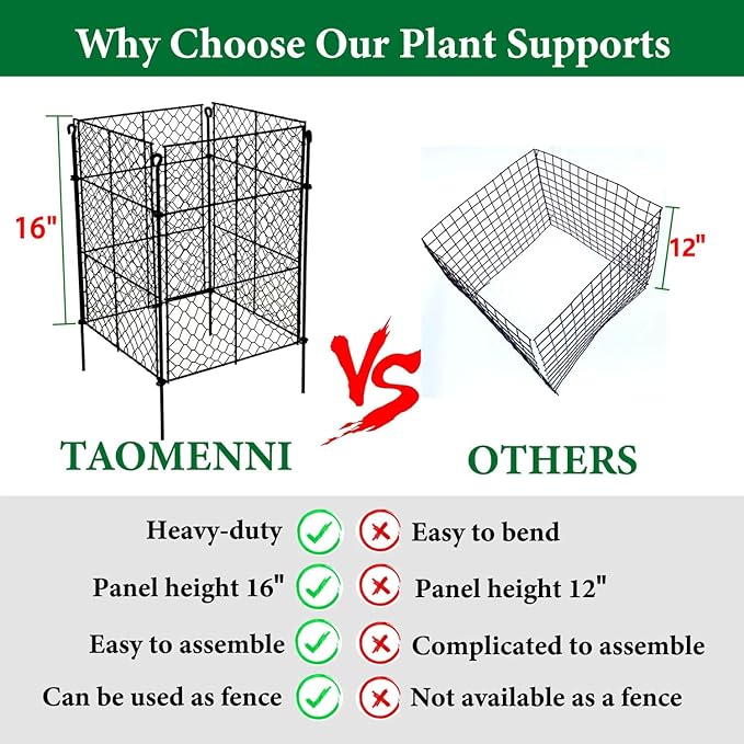 4 Pack Plant Protectors from Animals, 16Pcs DIY Plant Cages 12.6"x12.6"x16", Chicken Wire Garden Animal Barrier, Keep Rabbits & Chipmunks Out for Vegetables, Shrubs & New Plants
