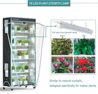 Indoor Greenhouse 6-Tier Plant Rack with Cover, 5 T8 Grow Lights, Thermometer & Timer – Seedlings, Flowering, Herbs & Vegetables, Indoor Gardening, Easy Assembly 30" W x 14" D x 72" H